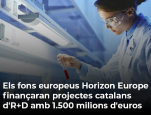 Read more about the article Els fons europeus Horizon Europe finançaran projectes catalans d’R+D amb 1.500 milions d’euros