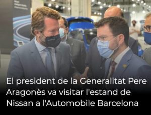Read more about the article El president de la Generalitat Pere Aragonès va visitar l’estand de Nissan a l’Automobile Barcelona